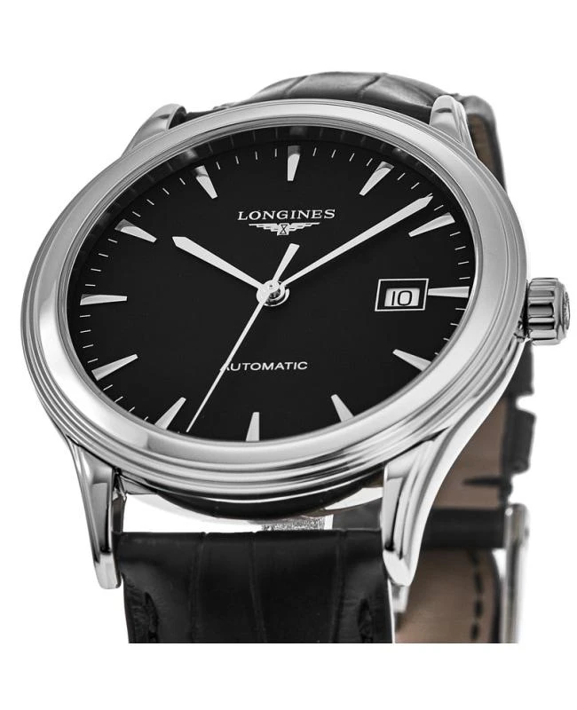 Longines Longines Flagship Automatic Black Dial Black Leather Strap Unisex Watch L4.984.4.52.2 3