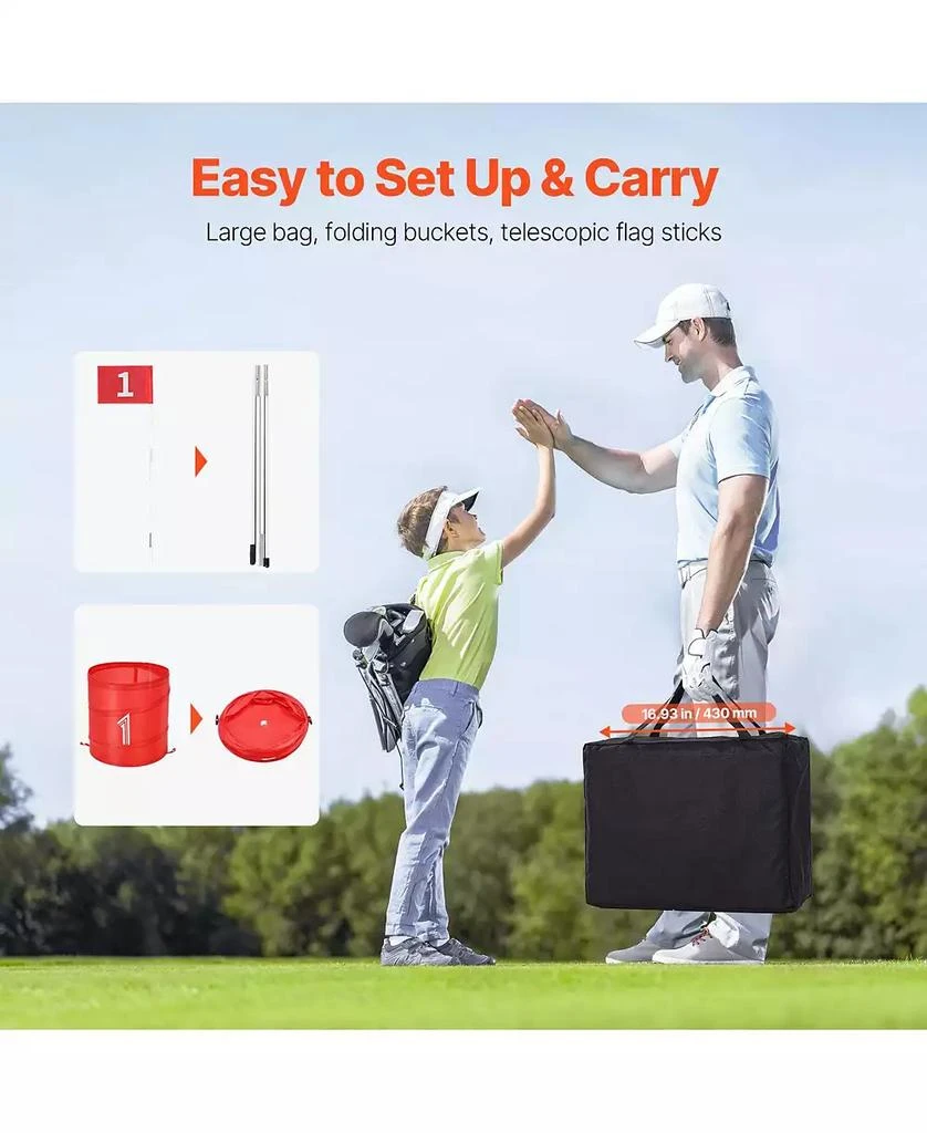 HONGGE Outdoor Golf Yard Game Set with Buckets Balls Flags and Storage Bag 8