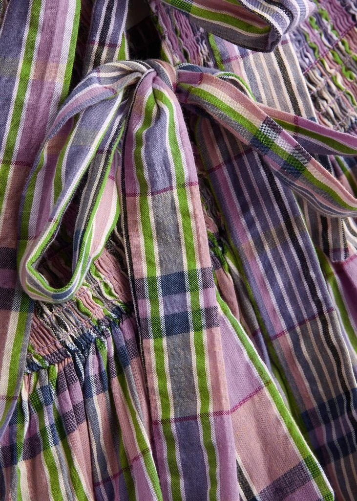 DAMSON MADDER Hattie checked cotton midi dress 5