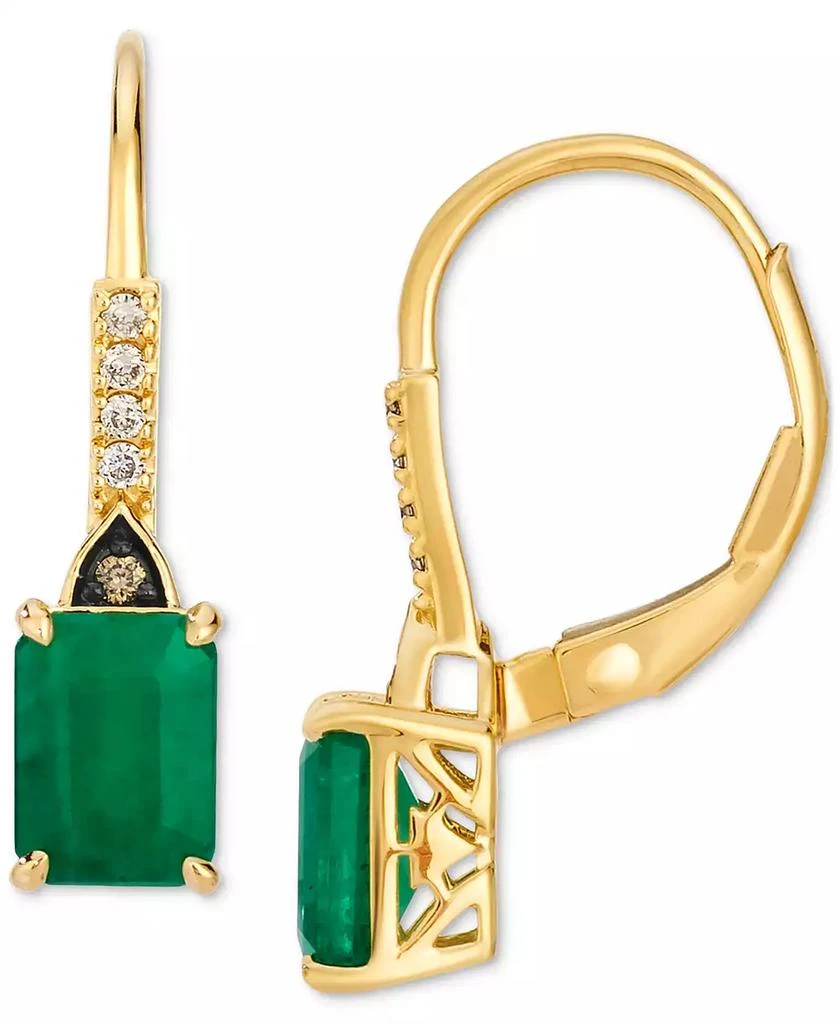 Le Vian Costa Smeralda Emeralds (1-3/8 ct. t.w.) 
Diamond (1/20 ct. t.w.) Leverback Earrings in 14k Gold 2