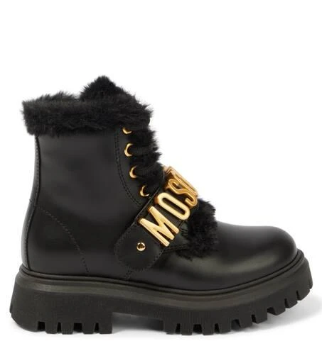 Moschino Logo leather boots 4