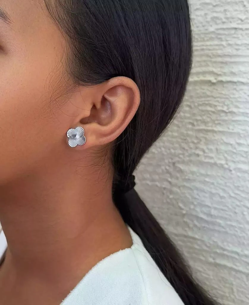 ADORNIA Silver Prismatic Clover Stud Earrings 5