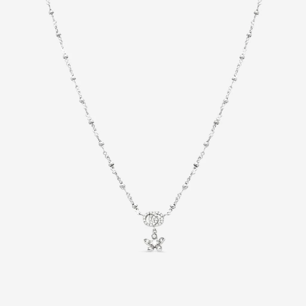 Gucci Gucci Flora 18K White Gold Diamond Pendant Necklace YBB58184200100U-copy