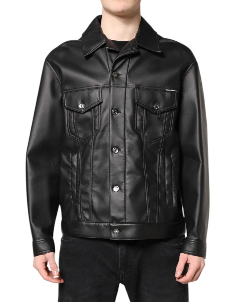 Black Goat Skin Pocket Trucker Leather Jacket – On Sale Now with
