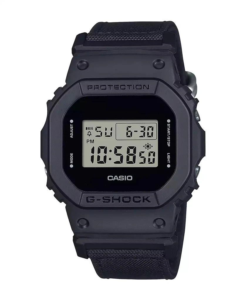 G-Shock Men's Digital Black Cordura and Resin Watch, 42.8mm, DW5600BCE-1 1