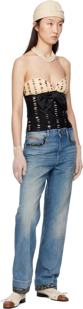 Valentino Black 
Off-White Chiffon Plusdepois Print Top 4