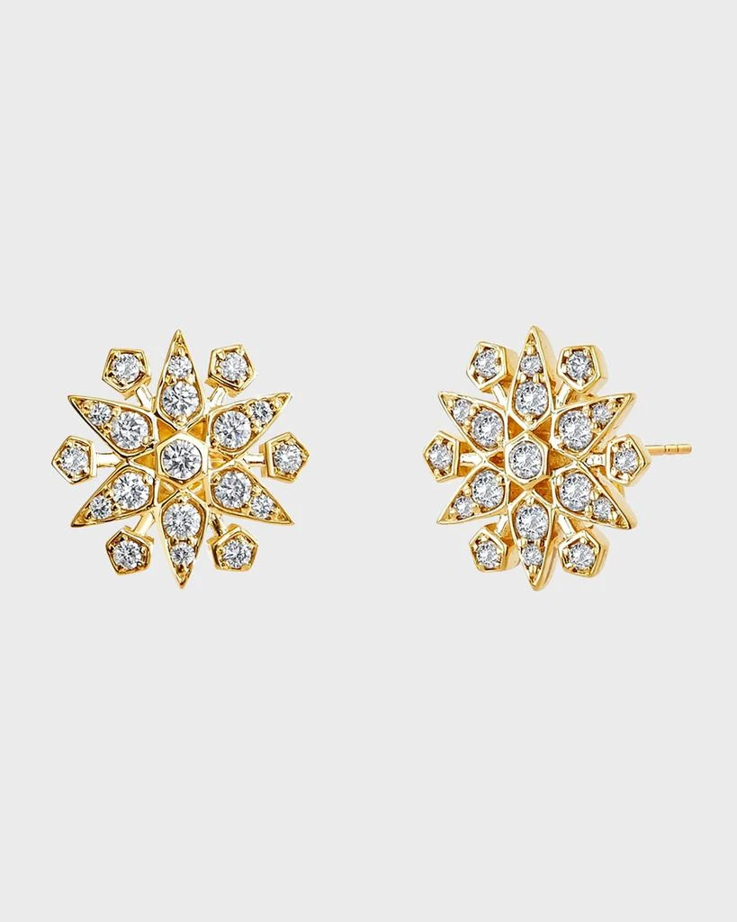 Syna 18K Yellow Gold Cosmic Starburst Earrings with Gemstones and Diamonds 1