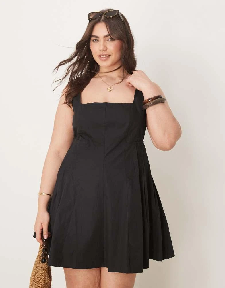 ASOS ASOS DESIGN Curve scoop neck pleat waist mini dress in black - Dresses & Skirts - BeyondStyle ASOS ASOS DESIGN Curve scoop neck pleat waist mini dress in black - Dresses & Skirts - BeyondStyle
