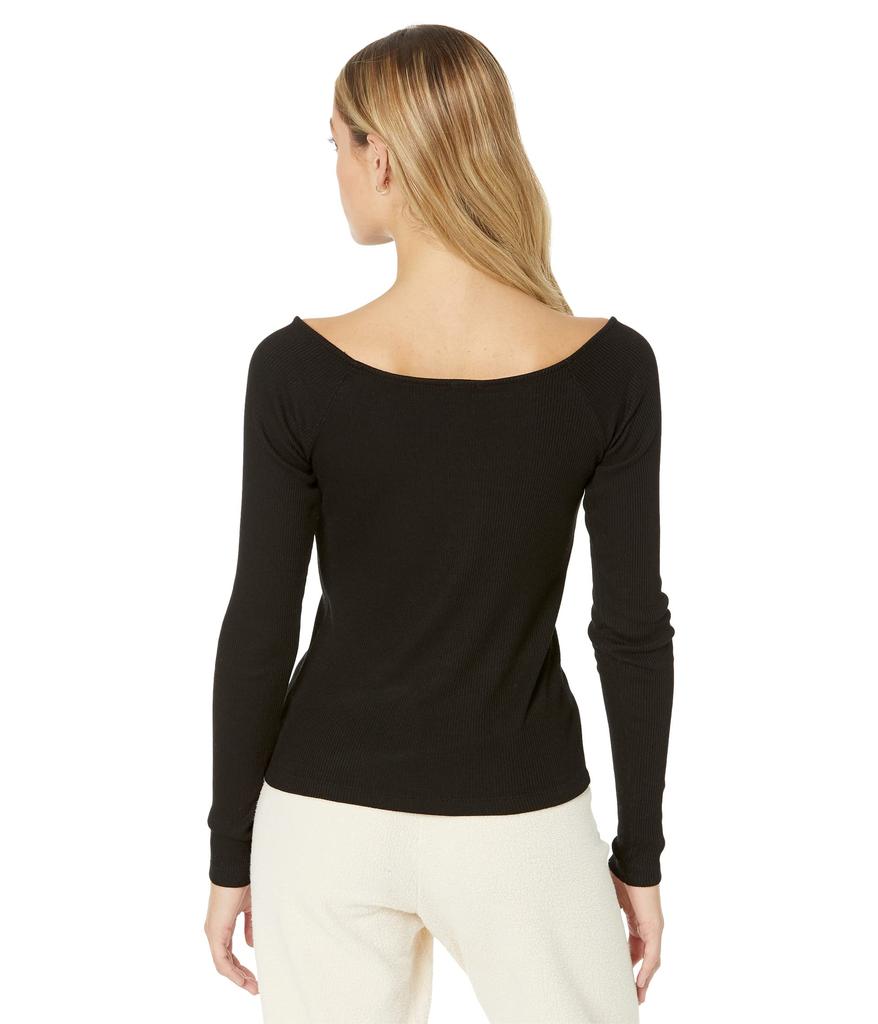 Monrow Rib V Off Shoulder Top