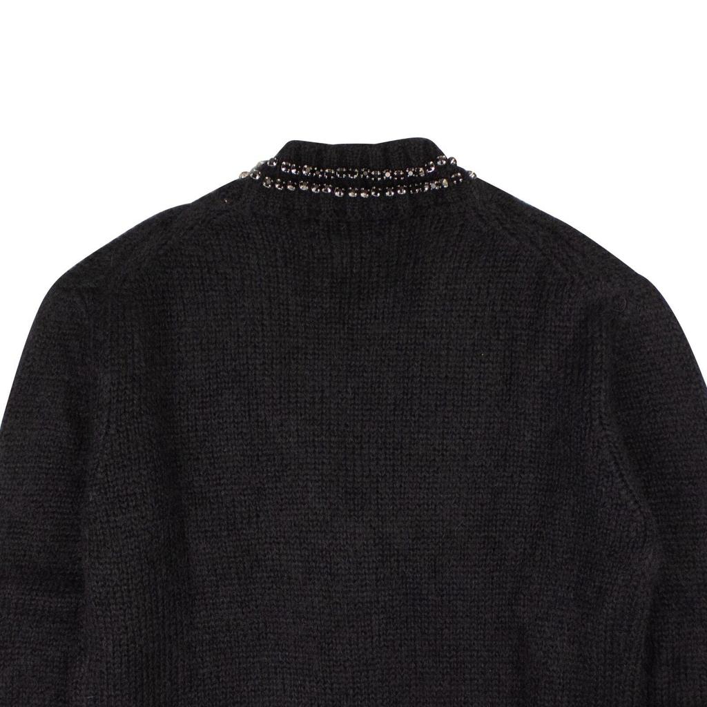 AMIRI Black Embellished Mohair Cardigan