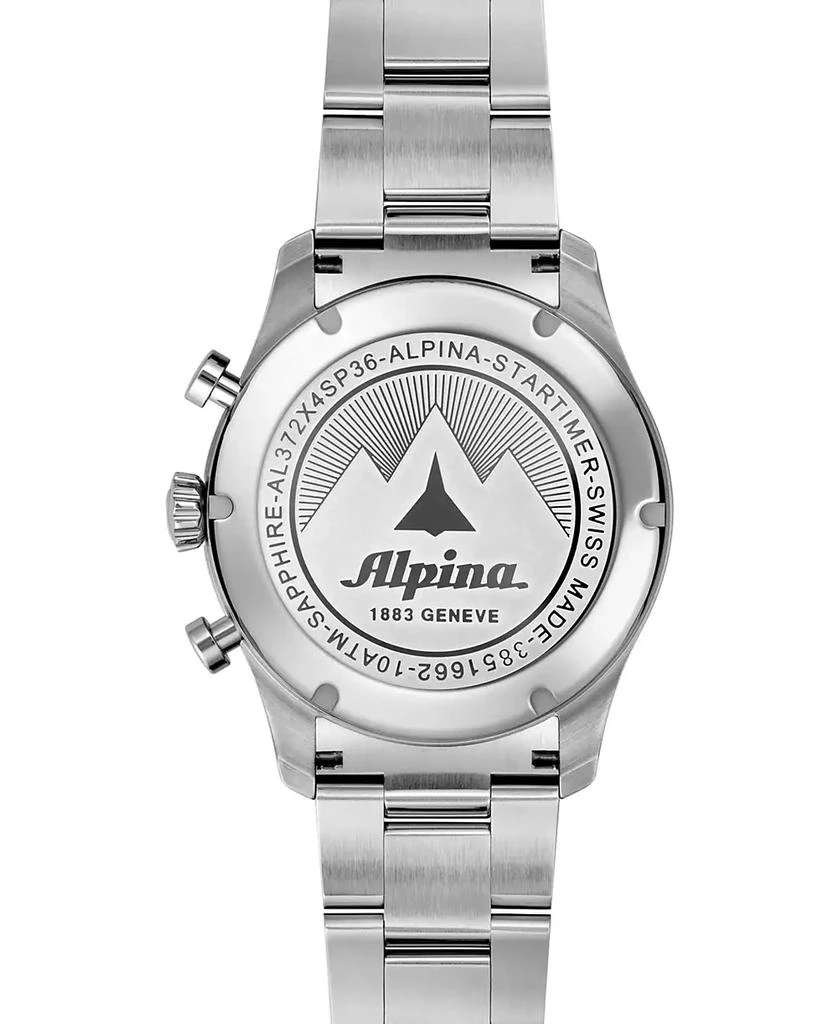 Alpina Men's Swiss Chronograph Startimer Pilot Stainless Steel Bracelet Watch 44mm 3