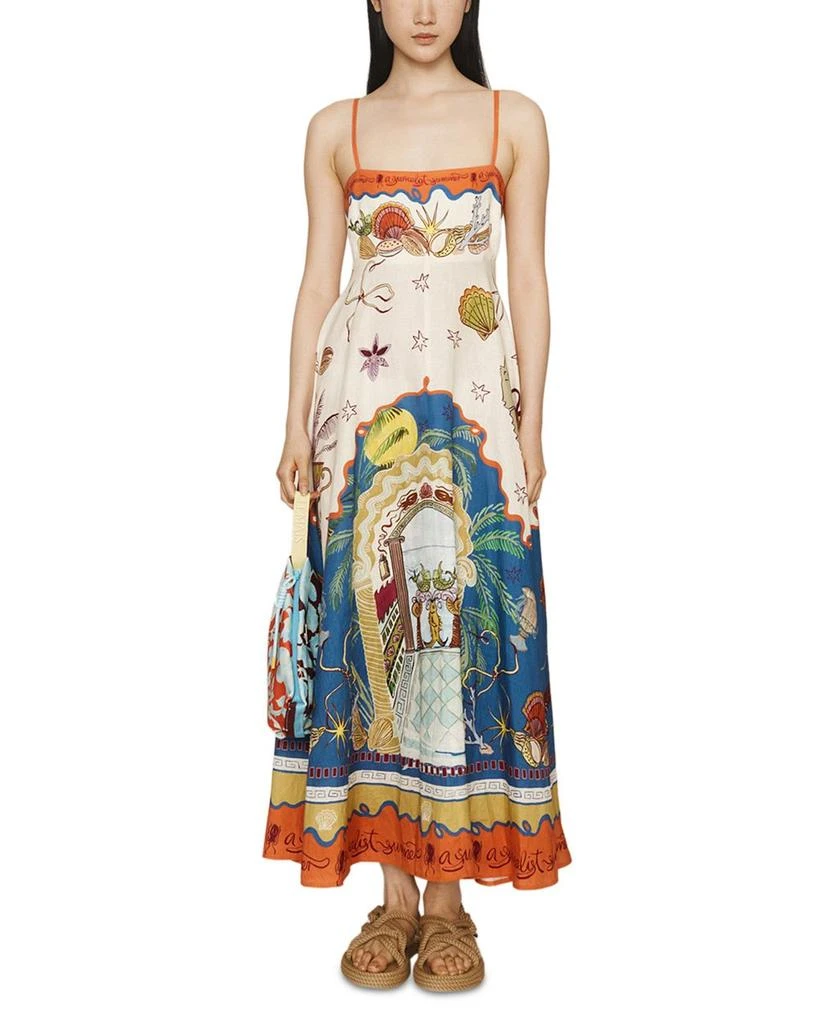 ALÉMAIS Linen Surrealist Sundress 1