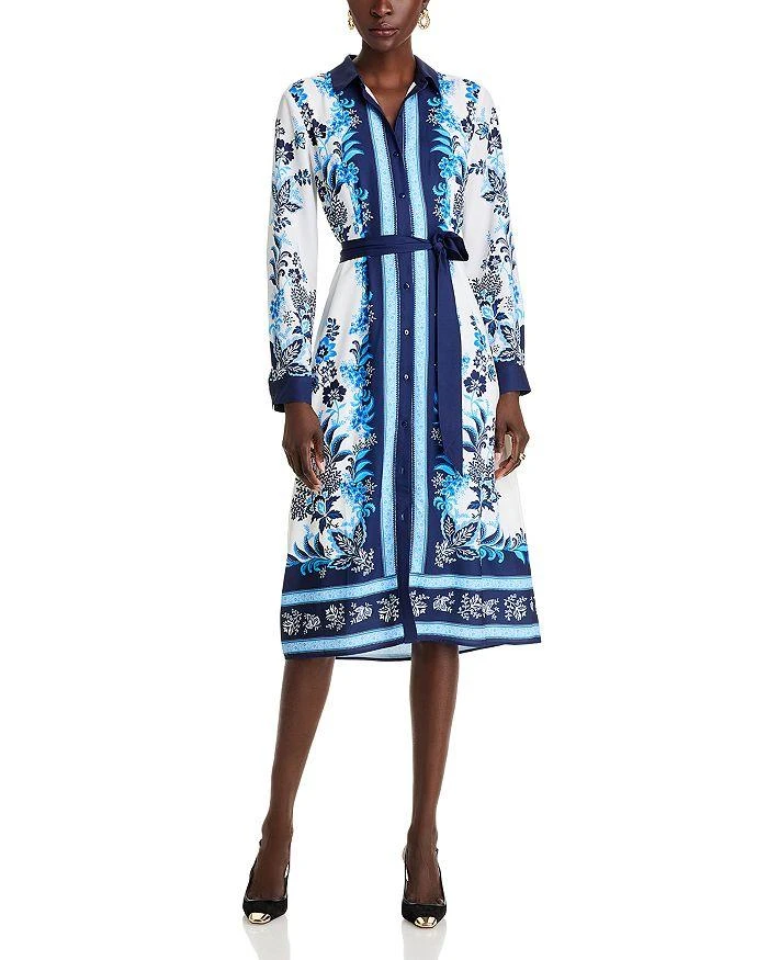 Tahari Printed Belted Shirt Dress 1