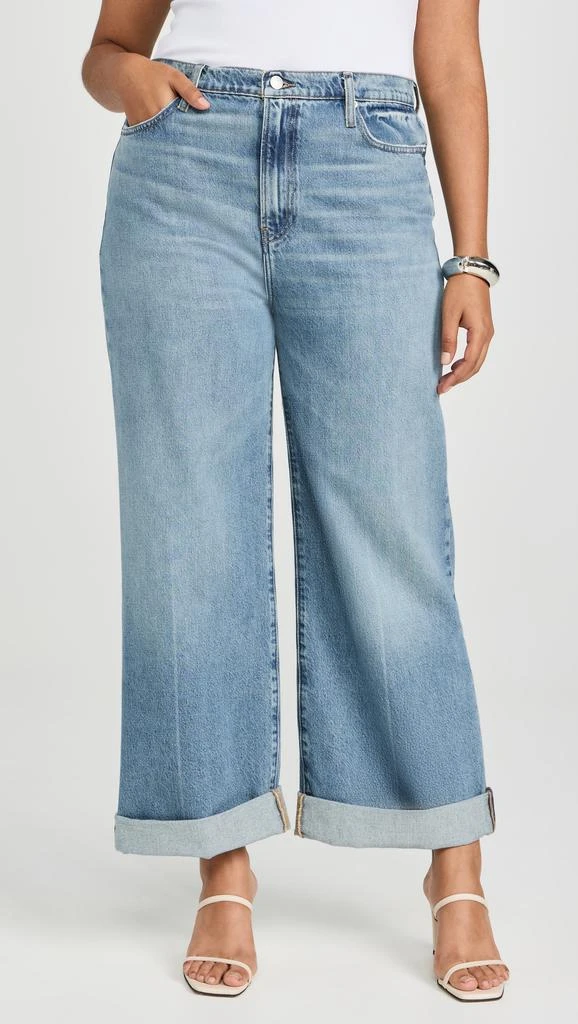 FRAME Le Jane Wide Leg Cuffed Jeans 9