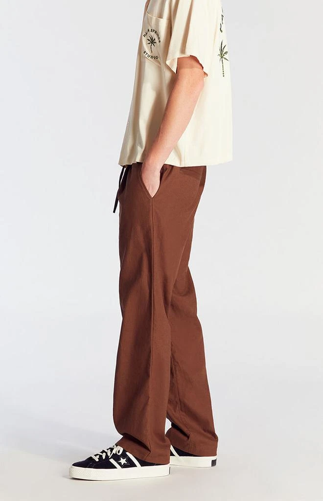 PacSun Brown Linen Straight Trouser Pants 2