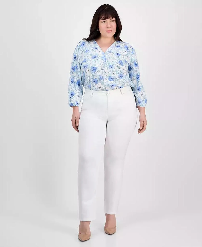 JONES NEW YORK Plus Size Lexington Straight-Leg Jeans 1