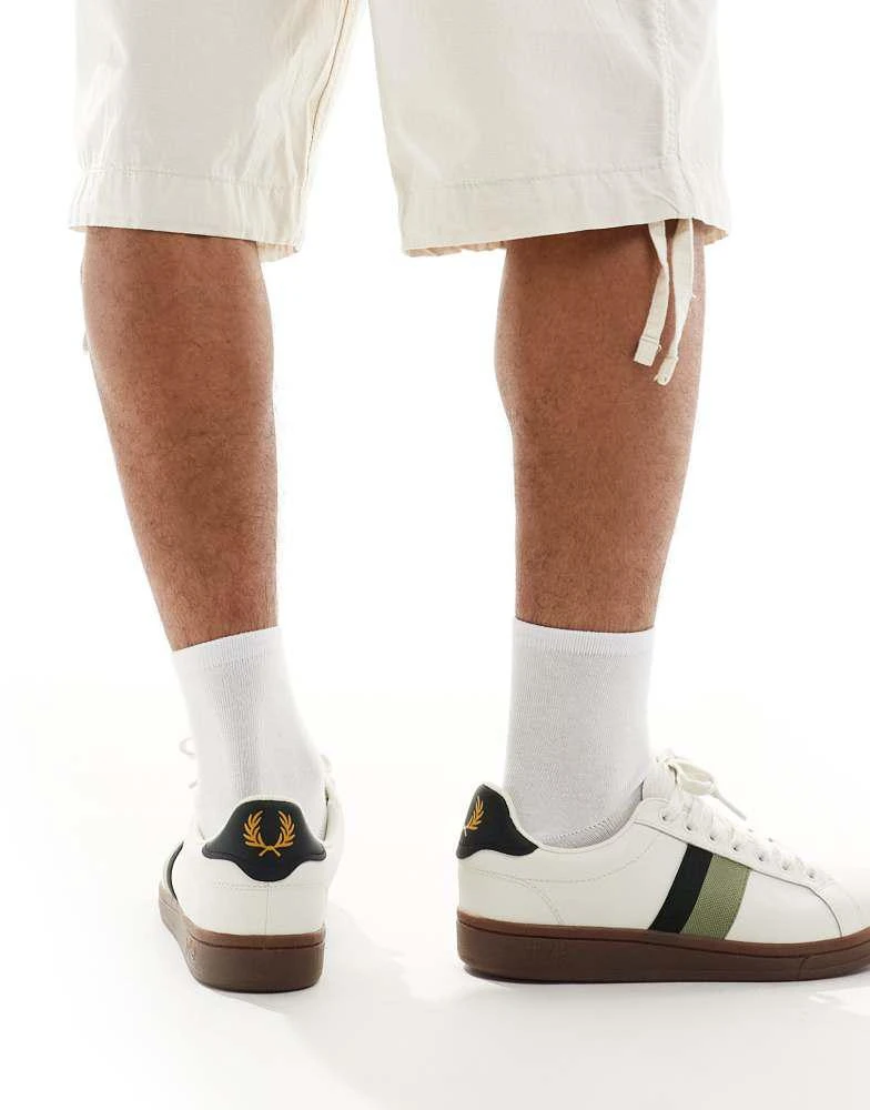 Fred Perry Fred Perry B721 leather tape detail trainer in white 5