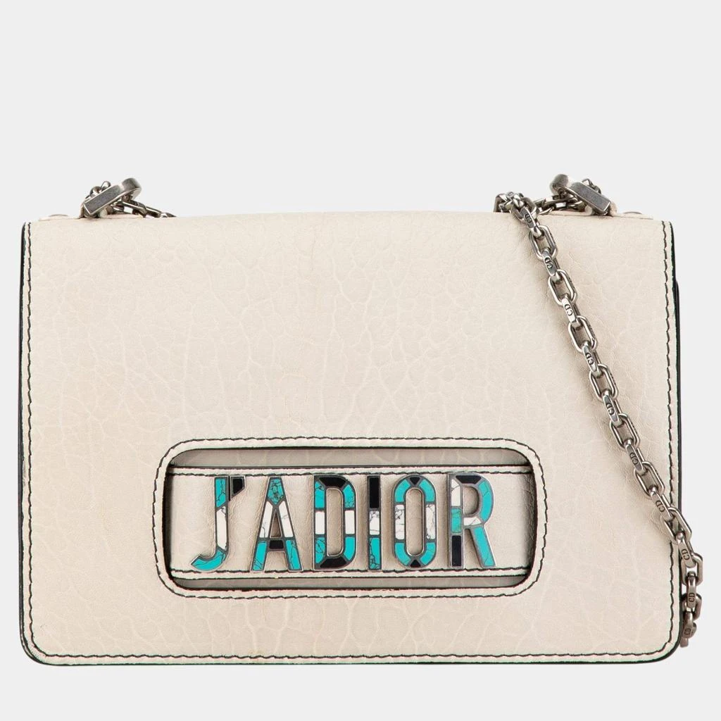 Dior Dior White Calfskin Mosaic J'Adior Flap Bag with Chain 1