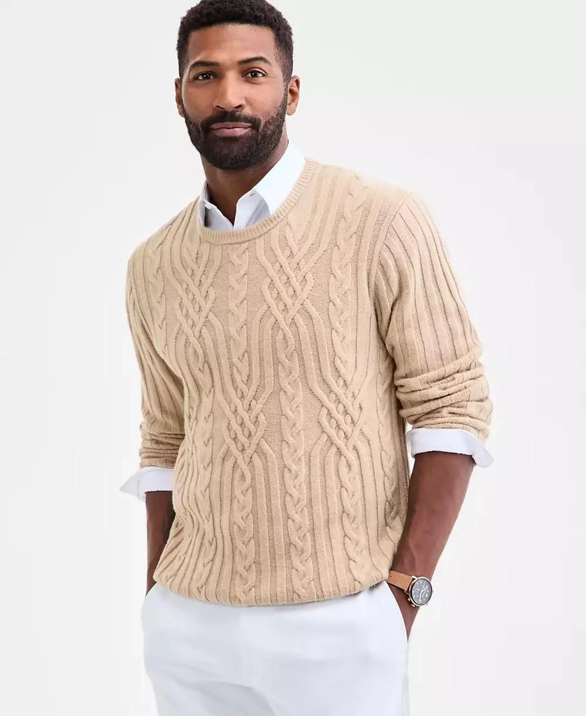 Club Room Men's Mixed Cable-Knit Crewneck Sweater, Macy's Exclusive
