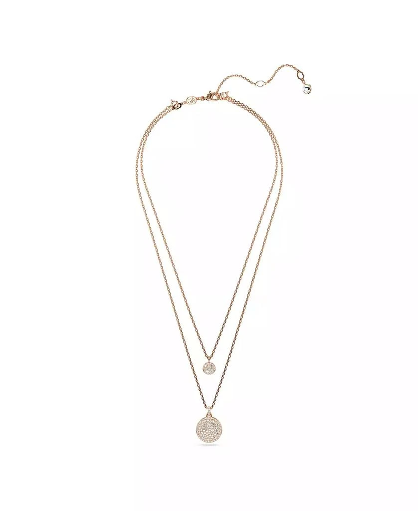 Swarovski White, Rhodium Plated or Rose-Gold Tone or Gold-Tone Meteora Layered Pendant Necklace 8