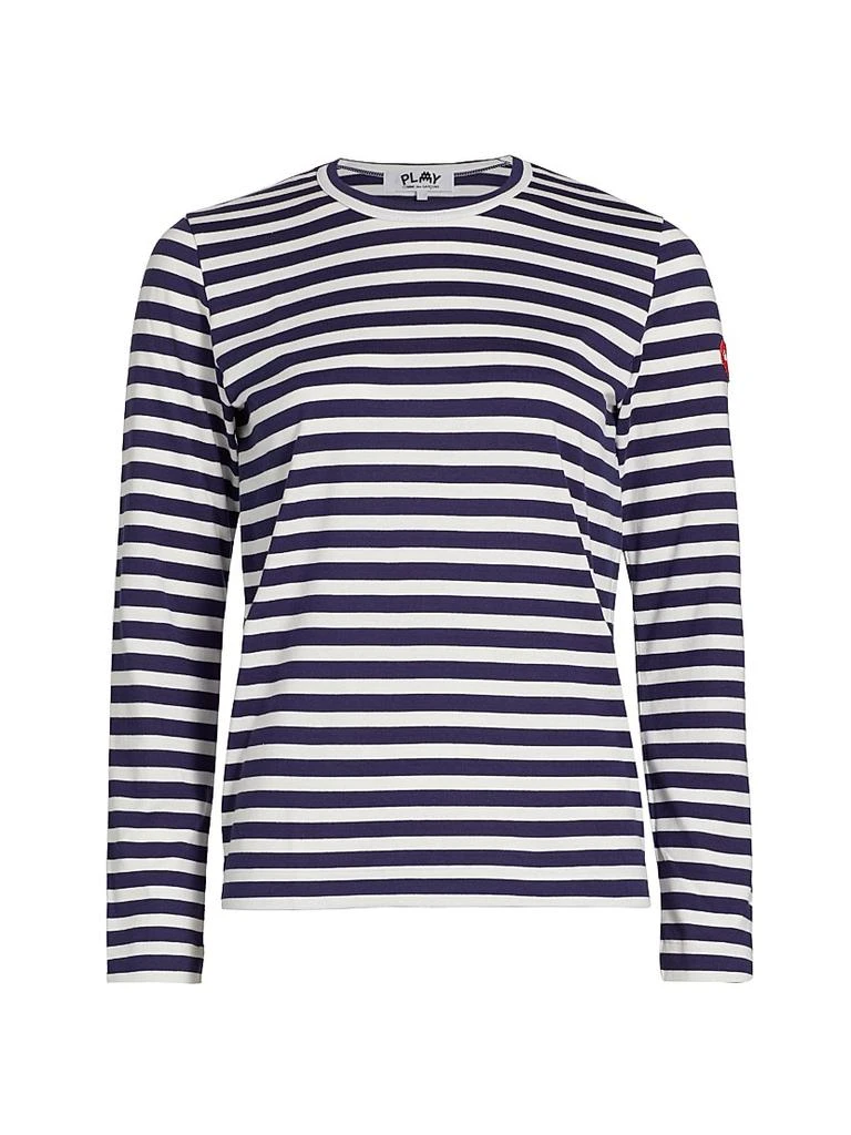 Comme des Garcons Long-Sleeve Striped Cotton T-Shirt 1