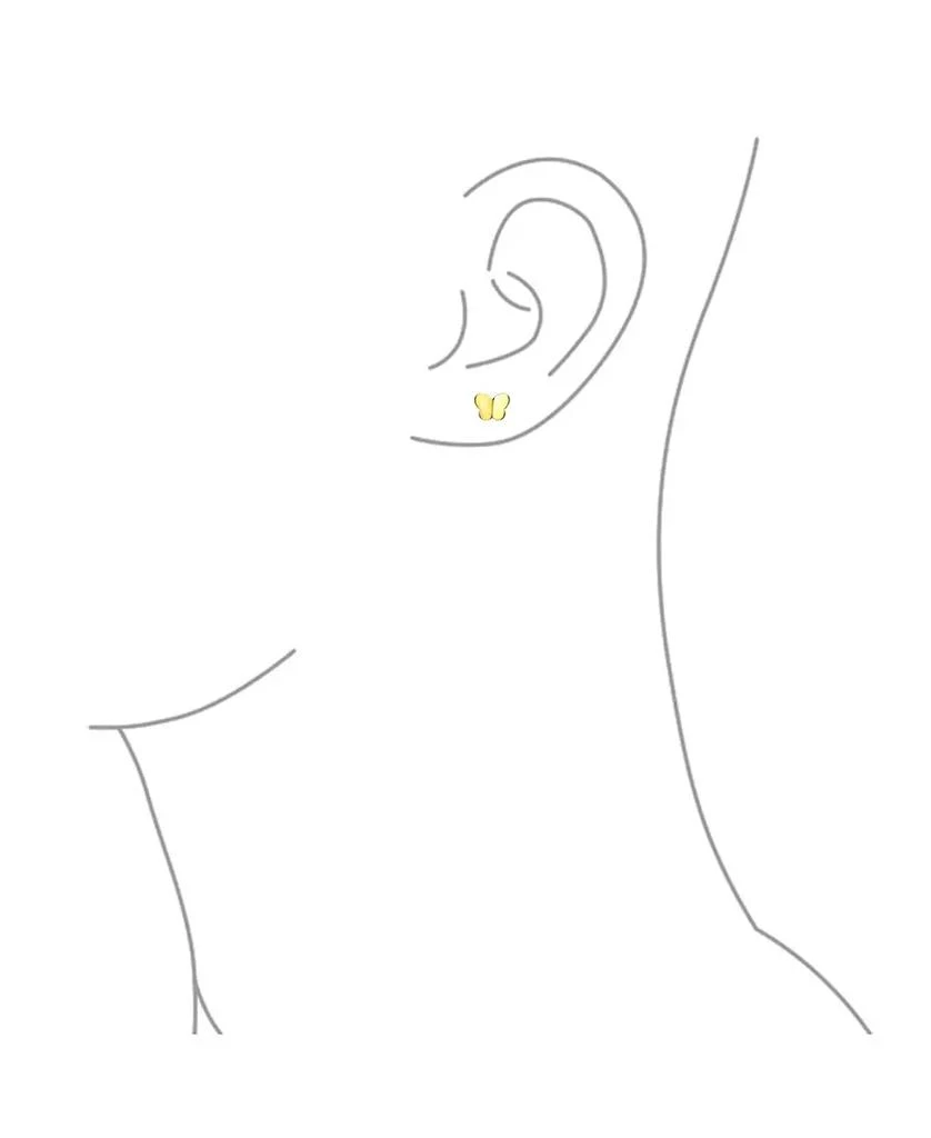 Bling Jewelry Petite Minimalist14K Yellow Gold Lucky Butterfly Stud Earring Secure Screw back 4