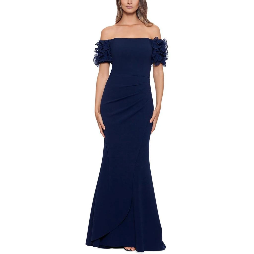XSCAPE Womens Off-The-Shoulder Long Evening Dress 3