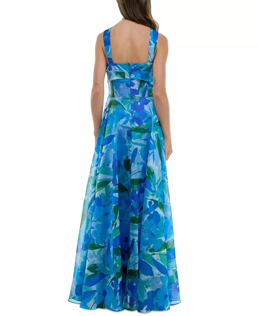 Taylor Women's Twisted Halter Printed Sleeveless Gown 3