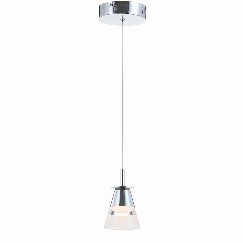 JONATHAN Y Alain 5" 1-Light Adjustable Metal Integrated LED Pendant