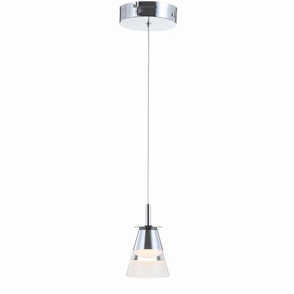 JONATHAN Y Alain 5" 1-Light Adjustable Metal Integrated LED Pendant 2