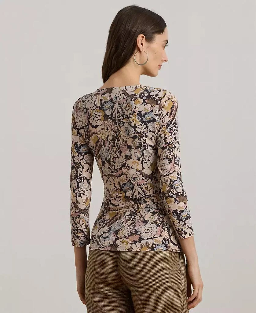Ralph Lauren Women's Floral Stretch Jersey Asymmetrical Top 3