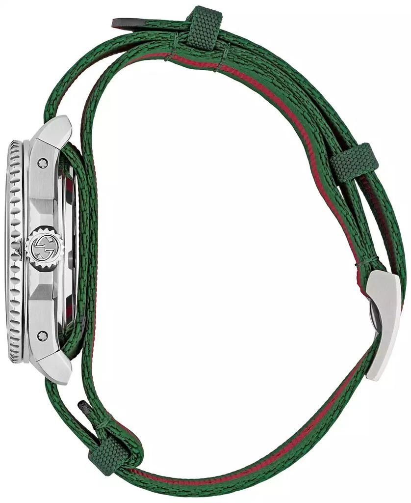 Gucci Men's Swiss Automatic Dive Green & Red Fabric Strap Watch 40mm 3