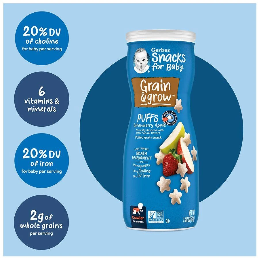 Gerber Stage 3 Baby Food, Puffs Strawberry Apple 7