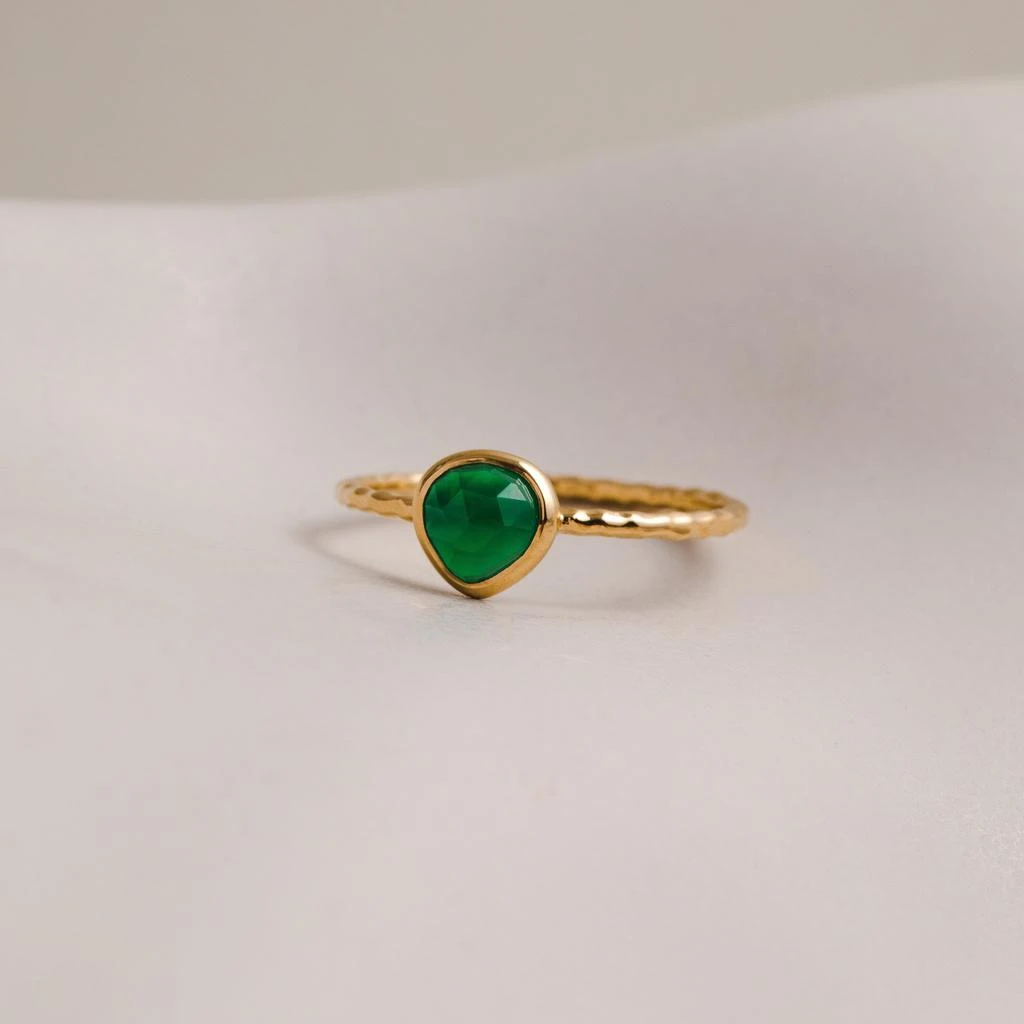 Orelia LUXE LUXE Green Onyx Teardrop Ring SM 3
