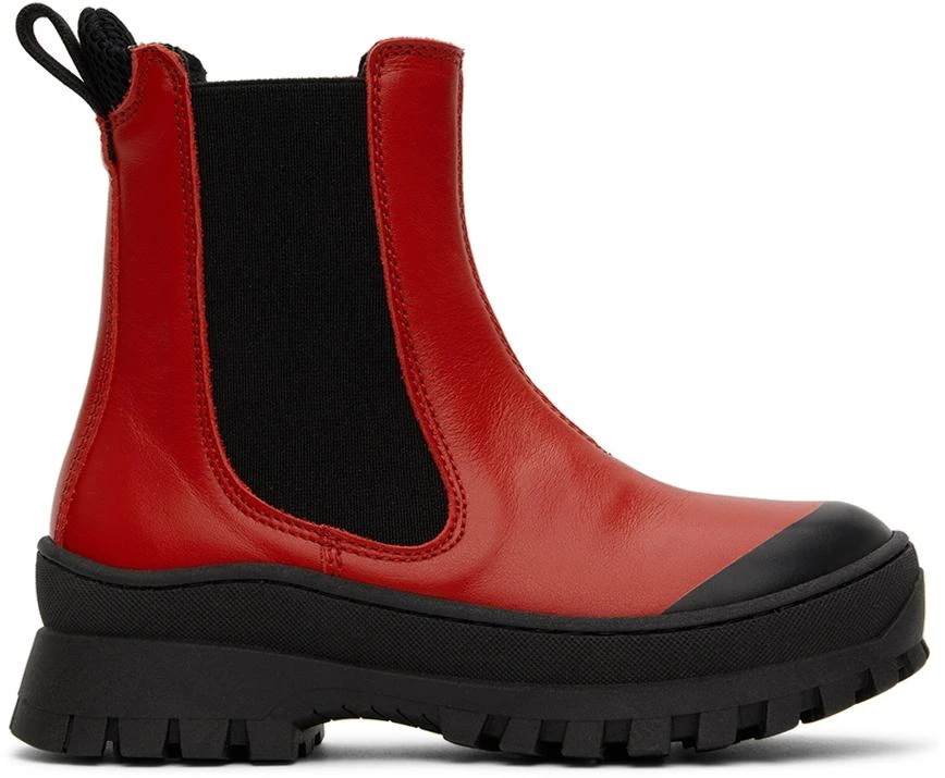Marni Kids Red Leather Chelsea Boots 1
