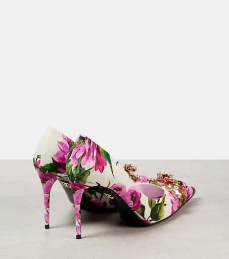 Dolce 
Gabbana Embellished leather-trimmed pumps 2