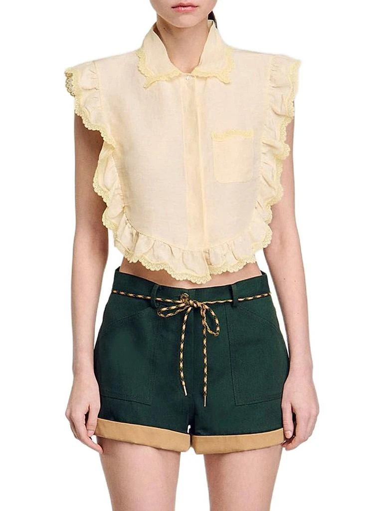 Sandro Shirt Collar with Lace Detail 3