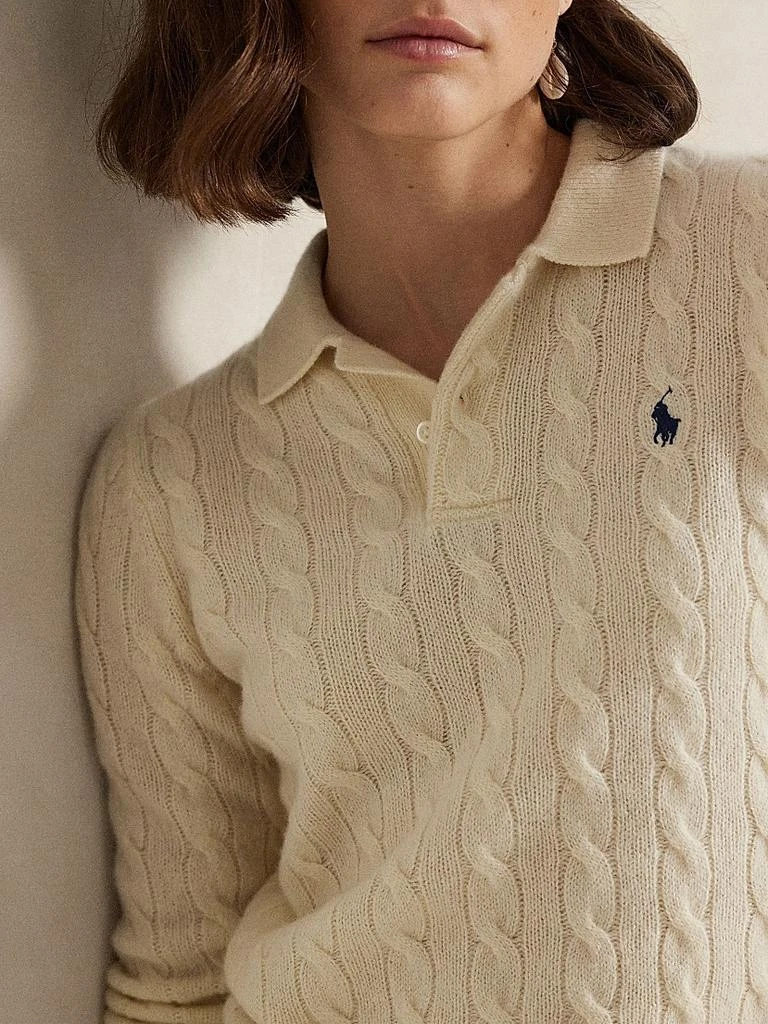 Ralph Lauren Cable-Knit Wool-Cashmere Polo Sweater 5