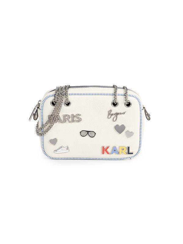 【関税 送料無料】KARL LAGERFELD ロゴ ミニ クロスボディバッグ Karl Lagerfeld Paris Logo Embellished Crossbody Bag