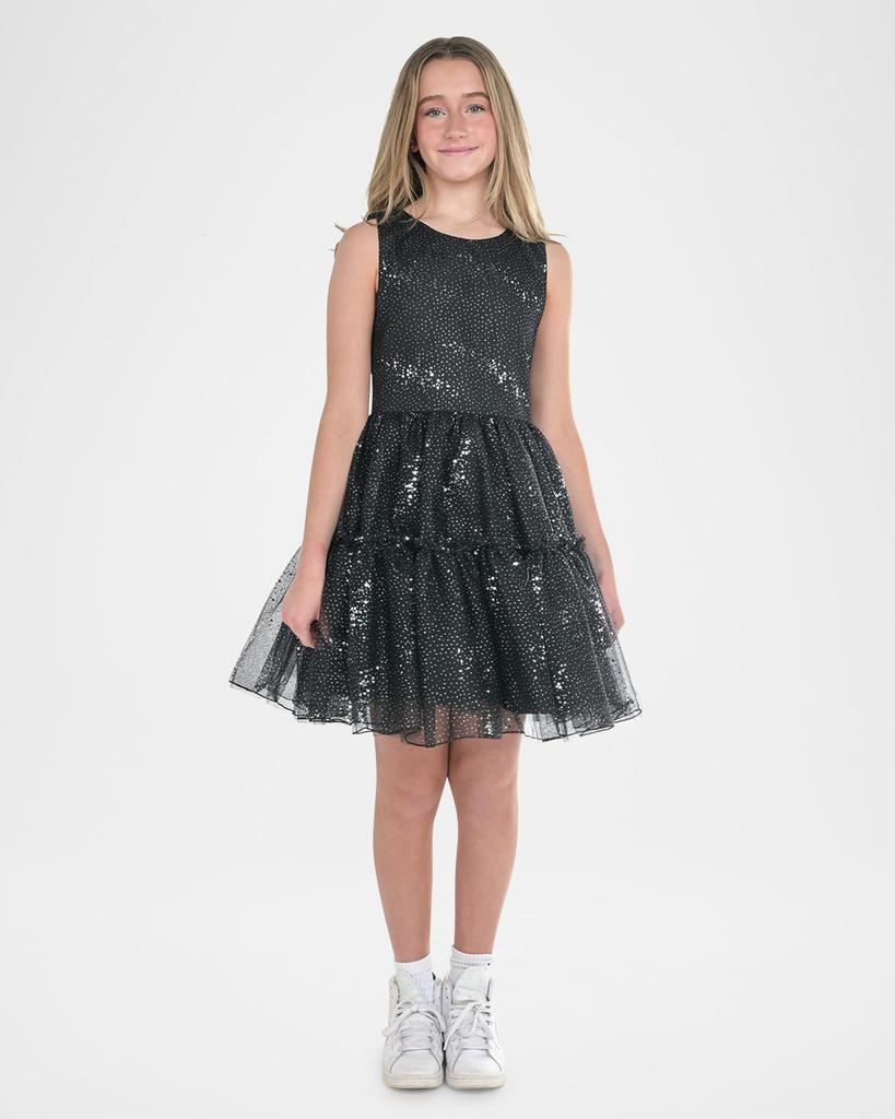 Zoe Girl's Gabriella Sequin Tiered Dress, Size 7-16