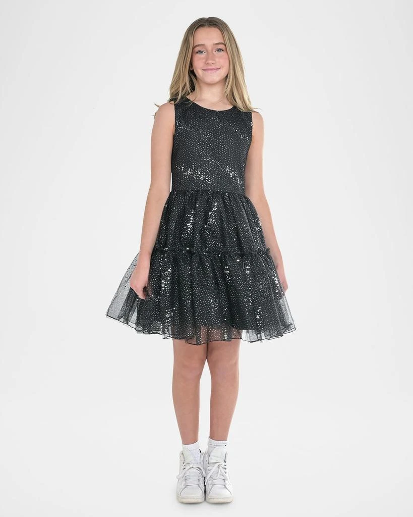 Zoe Girl's Gabriella Sequin Tiered Dress, Size 7-16 1