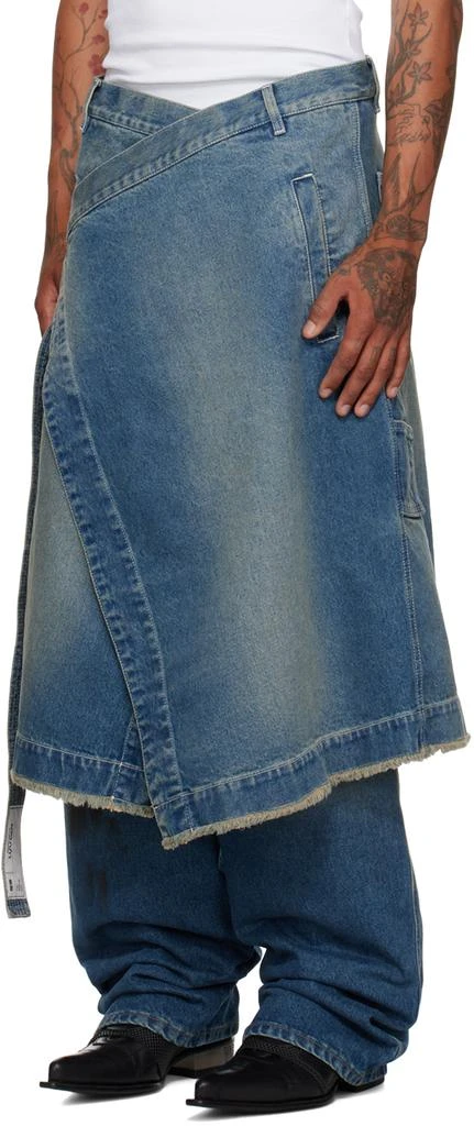LU'U DAN Blue Apron Denim Skirt 4