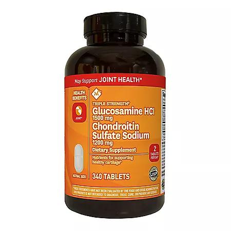 Member's Mark Member's Mark Extra Strength Glucosamine HCl and Chondroitin Sulfate Sodium Tablets, 340 ct.