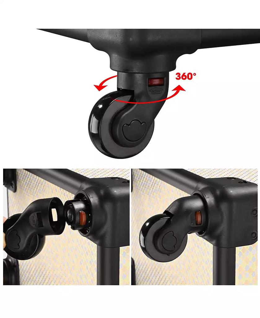 Byootique Rolling Makeup Train Case on Wheels 4in1 Cosmetology Art Deco Pastel