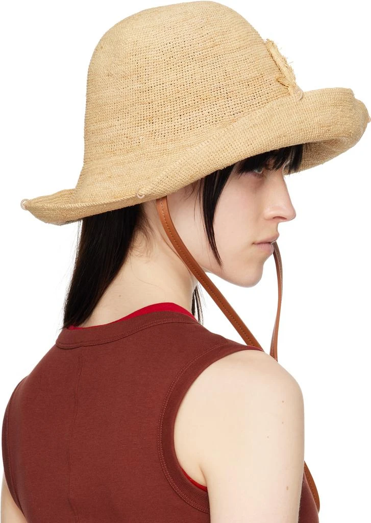 RUSLAN BAGINSKIY Beige 'The HatBag' Beach Hat 3