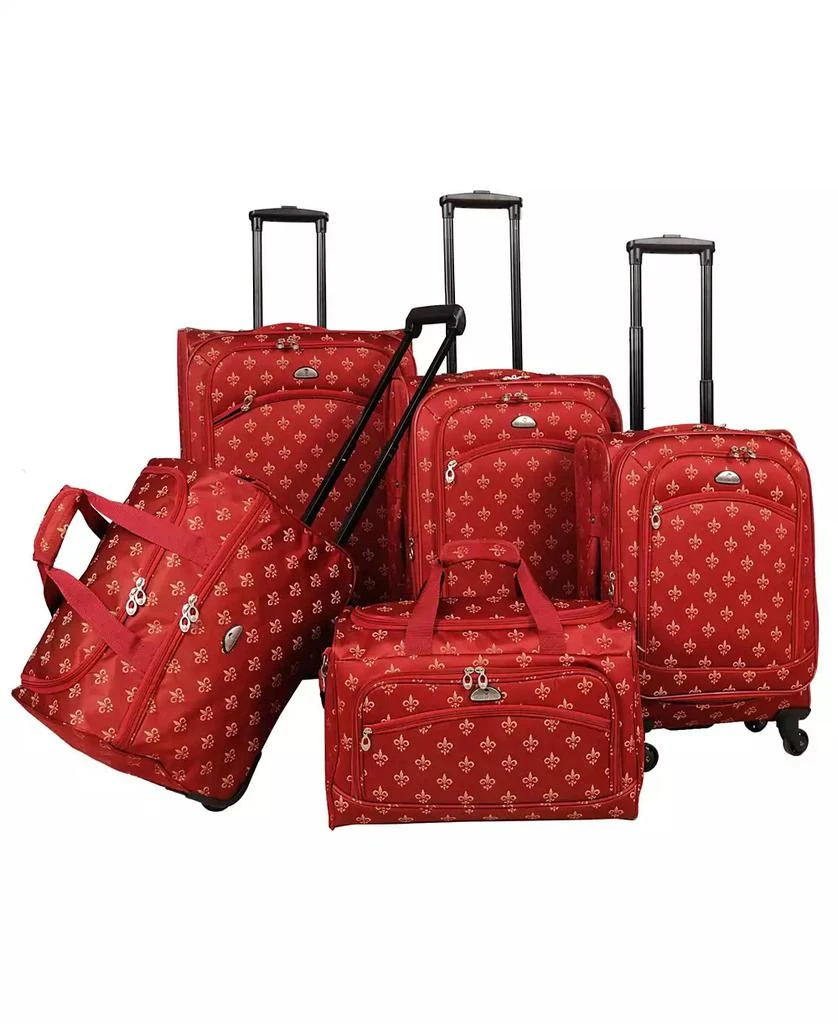 American Flyer Fleur De Lis 5 Piece Spinner Luggage Set 5