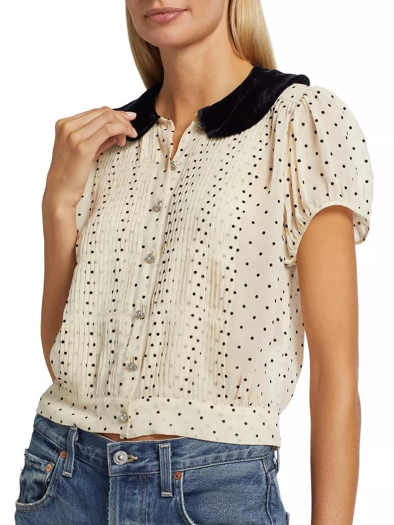 DÔEN Madeline Velvet-Collar Top 6