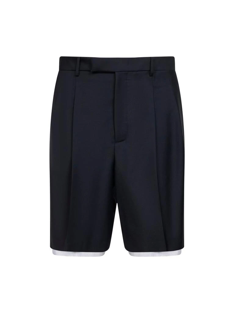 JIL SANDER | Blue wool canvas double-layer shorts | Man | 46