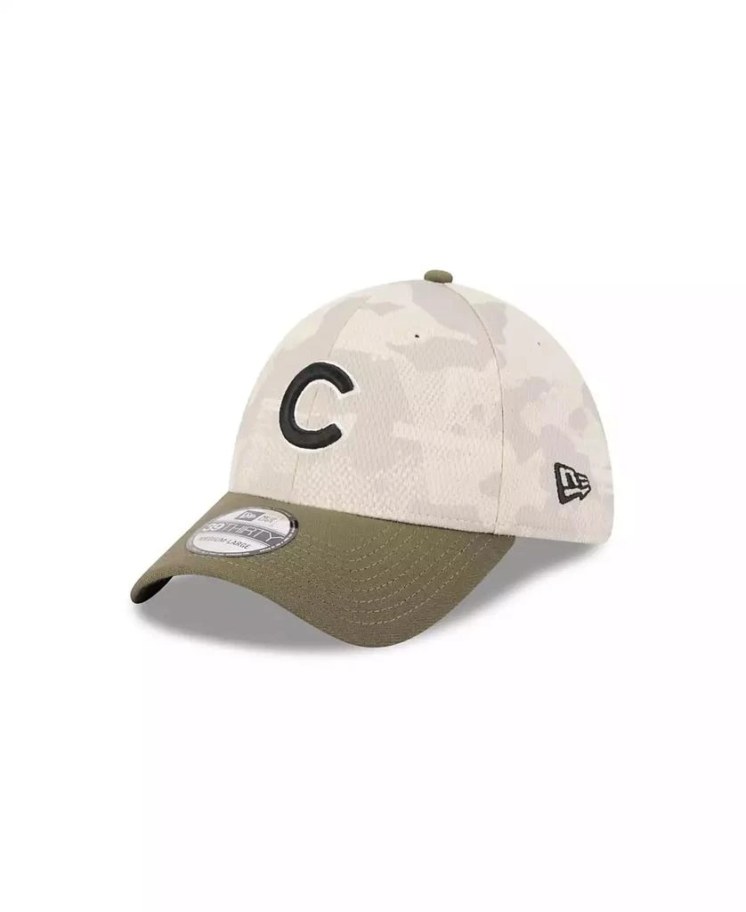 New Era Men's Light Beige/Olive Chicago Cubs 2025 Armed Forces Day 39THIRTY Flex Hat 1