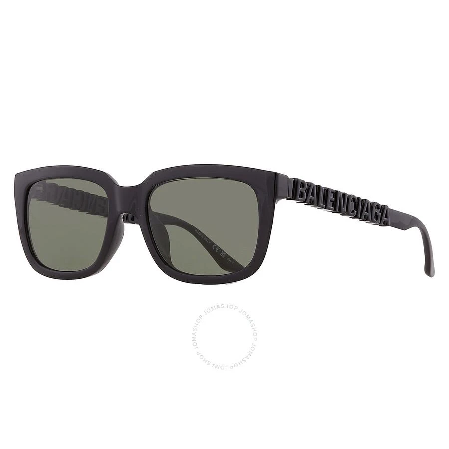 Balenciaga Green Square Unisex Sunglasses BB0108S-001 56 3